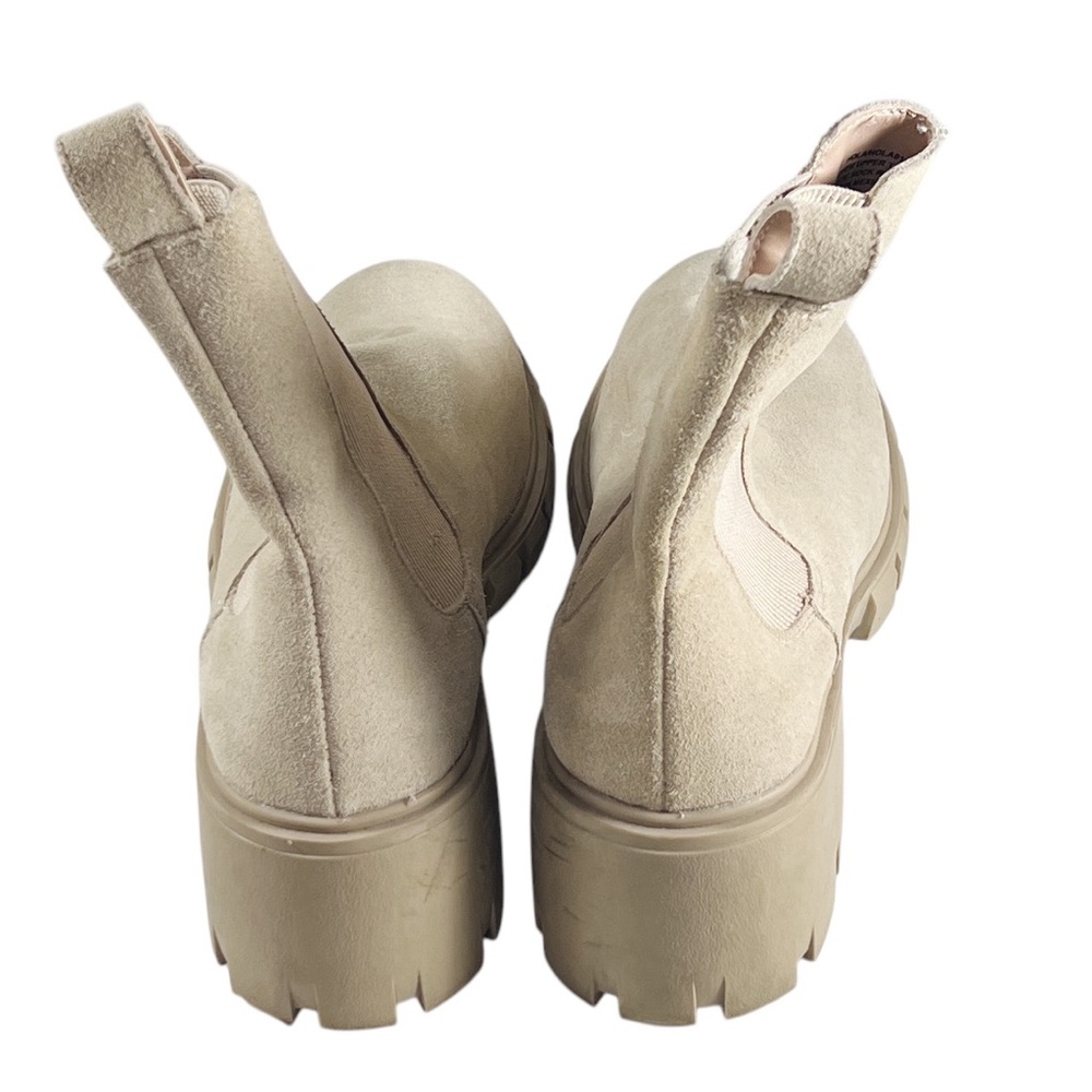 Steve Madden Hola Tan Suede Lug Sole Boots Size 12 Preppy Gorpcore Quiet. Luxury - Picture 4 of 7